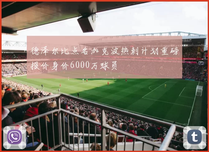德泽尔比点名加克波热刺计划重磅报价身价6000万球员